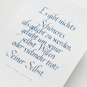 Handgeschriebener Spruch, Karte, Original, Italic calligraphy, Kalligraphie, Handlettering, Wandbild, Schriftkunst, Dekoration, Art, Kunst