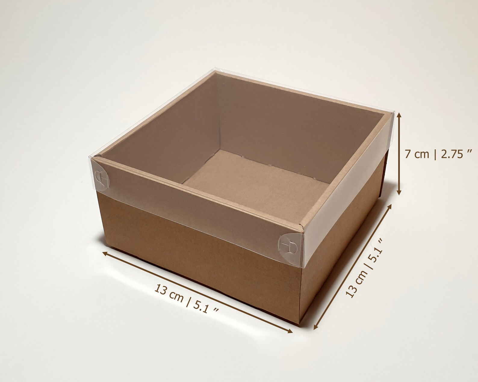 Cardboard Gift Boxes With Transparent Removable Lid 13 X 13 Etsy