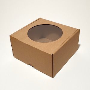 Cajas de regalo de cartón con ventana y tapa transparentes: 16 x 16 x 9 cm/6,3 x 6,3 x 3,55 ''