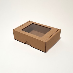 Kartonnen geschenkdozen met transparant venster en deksel - 11,5 x 8,5 x 3,5 cm | 4,5 x 3,35 x 1,35 ''