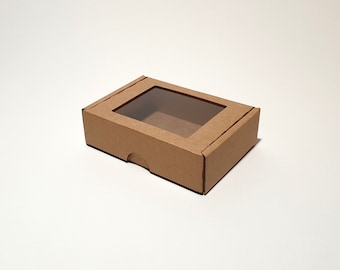Cardboard gift boxes with transparent window and lid - 11.5 x 8.5 x 3.5 cm | 4.5 x 3.35 x 1.35 ''