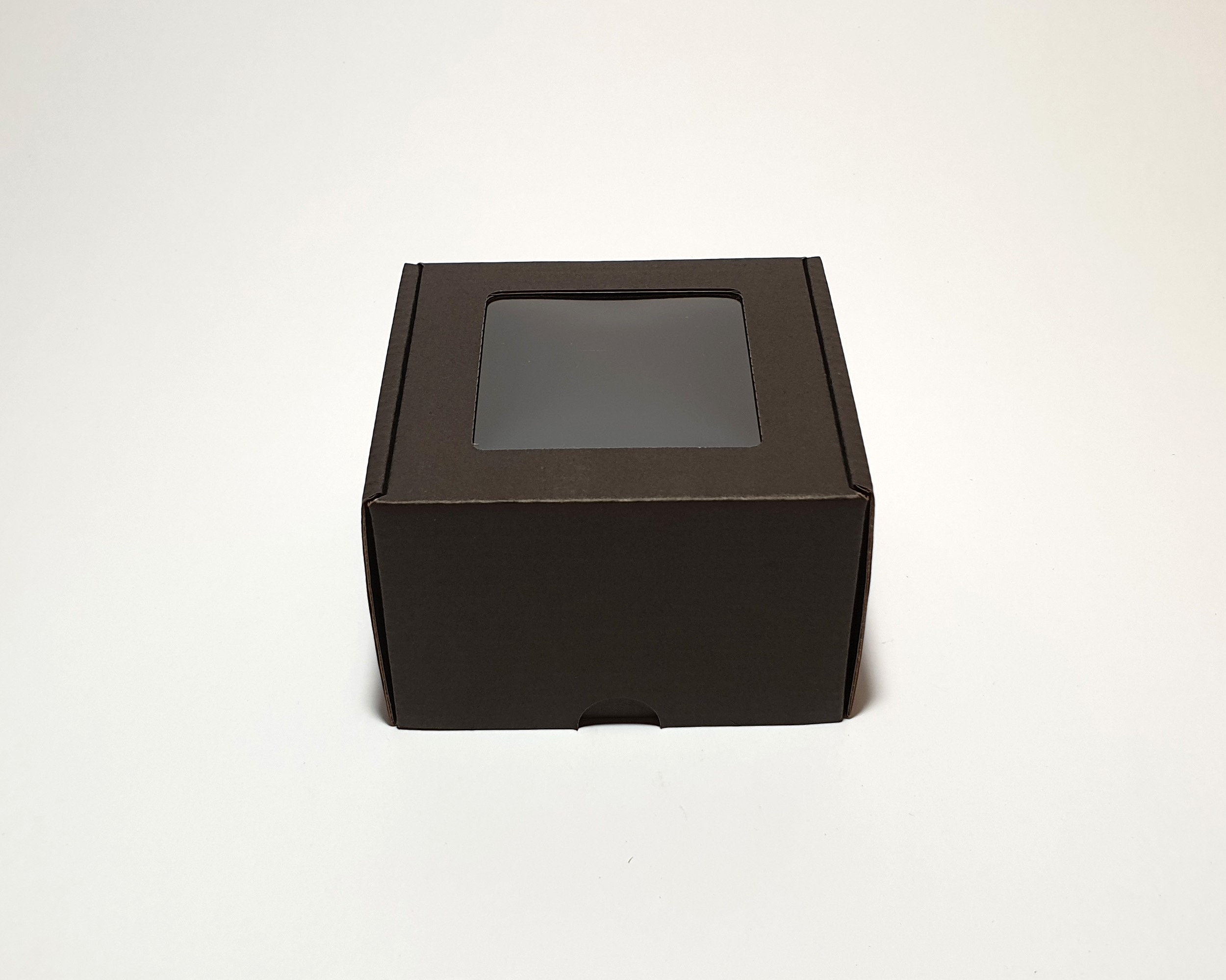 Black Cardboard Gift Boxes With Transparent Window and Lid Etsy