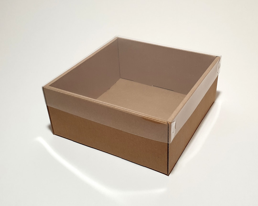 Cajas de regalo de cartón con tapa transparente extraíble 15 x
