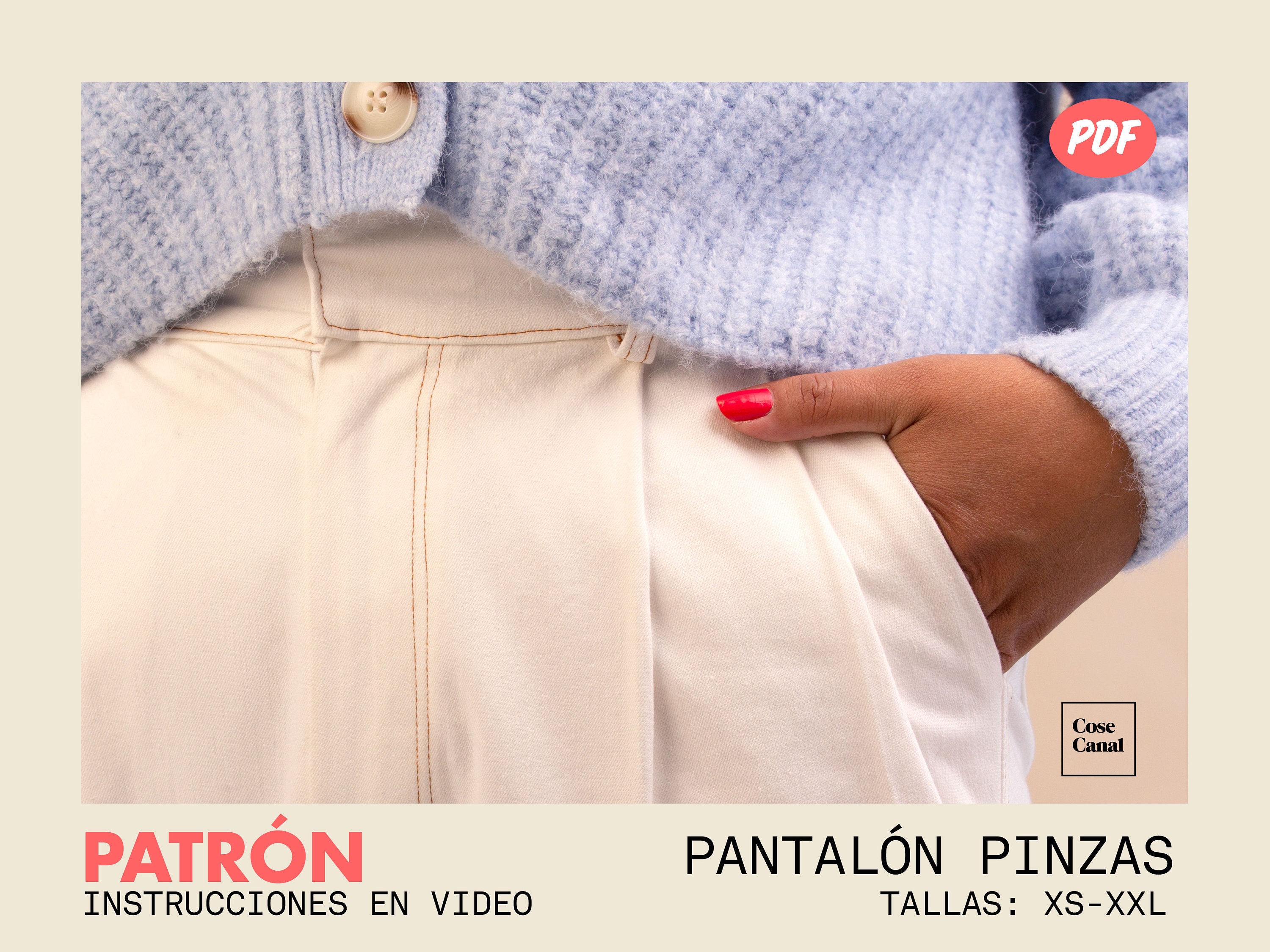 Patrón pantalón clásico con pinzas mujer descargable en PDF
