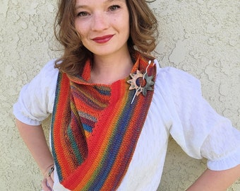 Unexpectedly Angular Striped Cowl Crochet Pattern PDF Instant Download