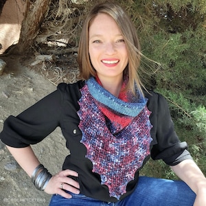 Cecily Handkerchief or Bandana Triangle Cowl with Mini Skeins Crochet Pattern PDF Instant Download