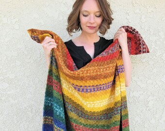 Multicolor Gestreifte Decke überwerfen Afghan Crochet Pattern PDF Instant Download