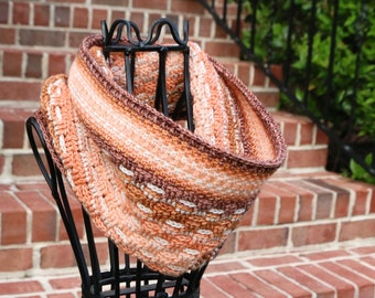 Brixel Cowl Mini-Skein Textured Striped Cowl Crochet Pattern PDF Instant Download