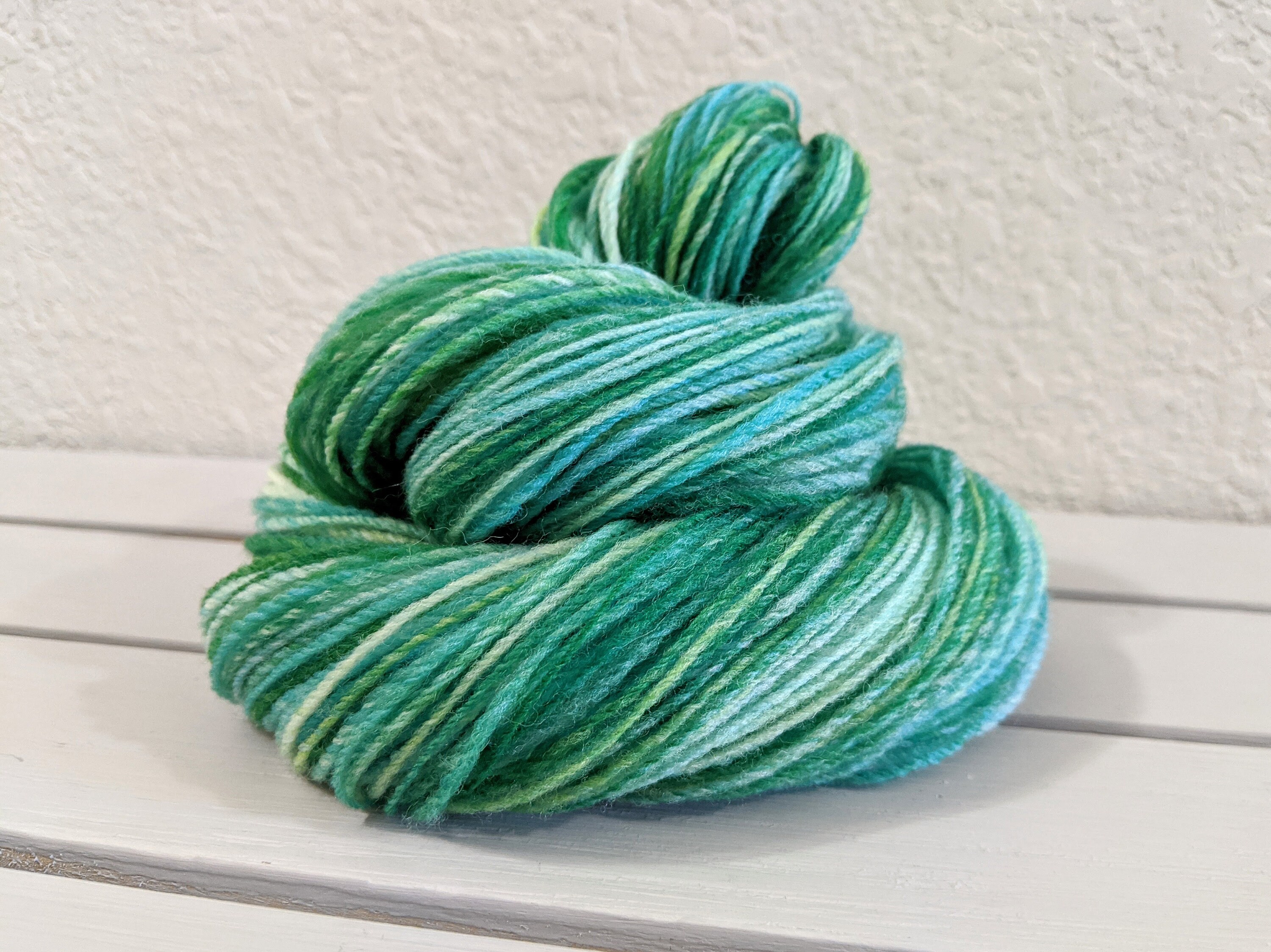 Seafoam Green Wool 3 Ply Z Twist Chain Ply Handspun Yarn for Etsy