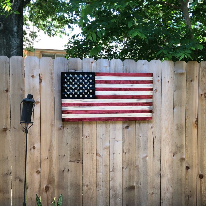 Rustic Wood Flag Framed American Wood Flag Outdoor Wood Etsy