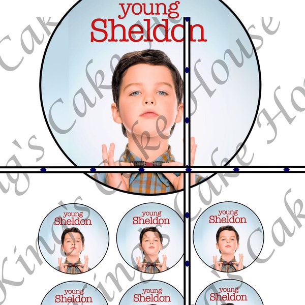 Young Sheldon cake and cupcake toppers, edible icing sheet.