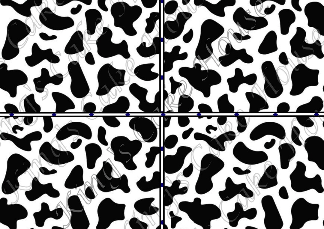 Cow Print Cake Wrap, Edible Cake Wrap Icing Sheets. SET OF TWO. Cow ...