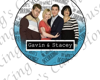 Gavin and Stacey round cake topper, edible icing sheet, nessa, birthday cake topper, gavin and stacey sitcom