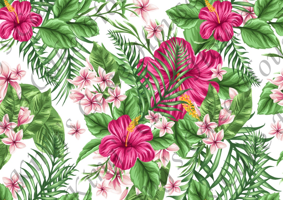 Tropical Floral Cake Wrap Edible Icing Sheets Set of 2. Etsy