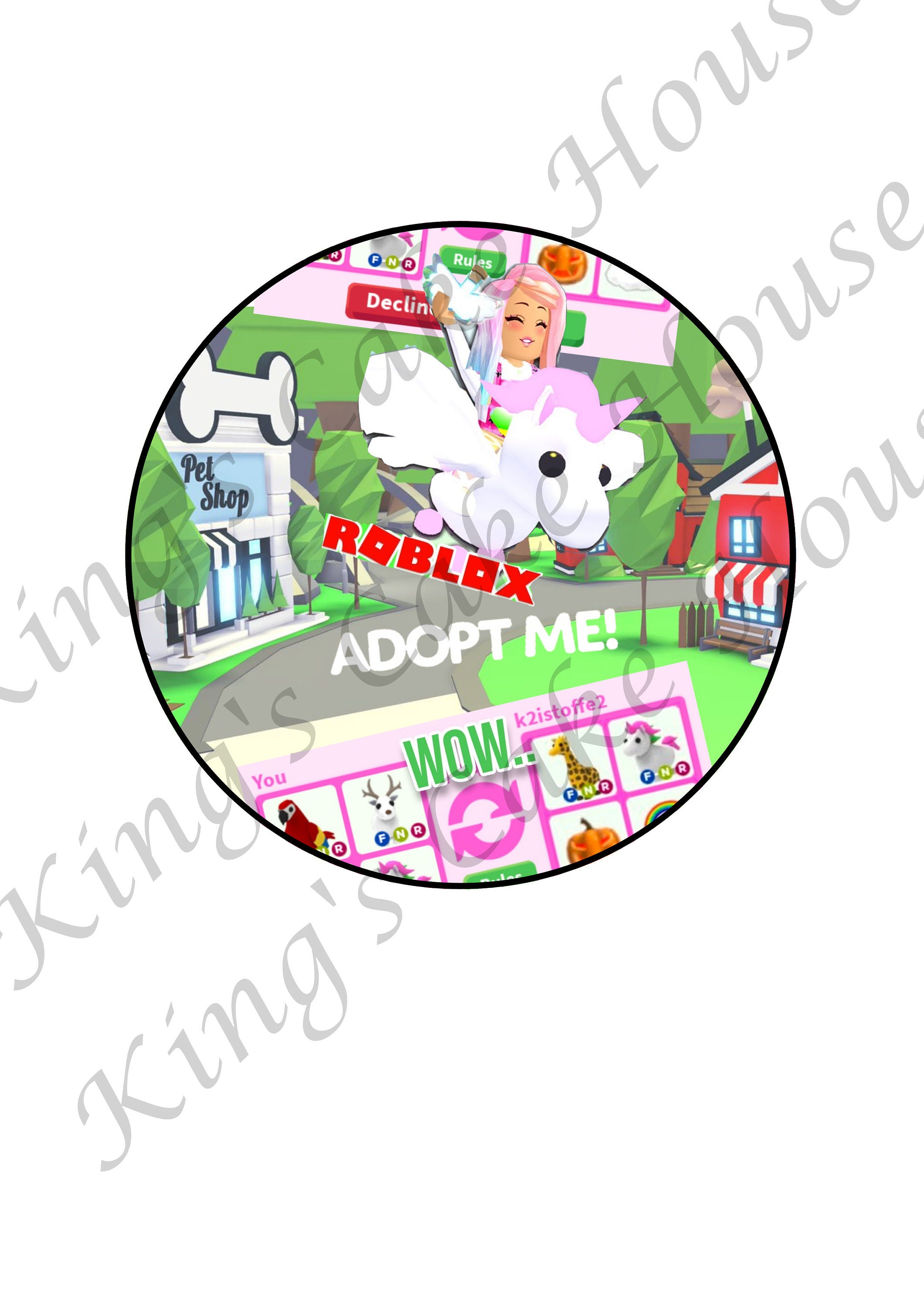 Roblox ADOPT ME Edible image birthday cake topper frosting sheet FAST SHIPPING!