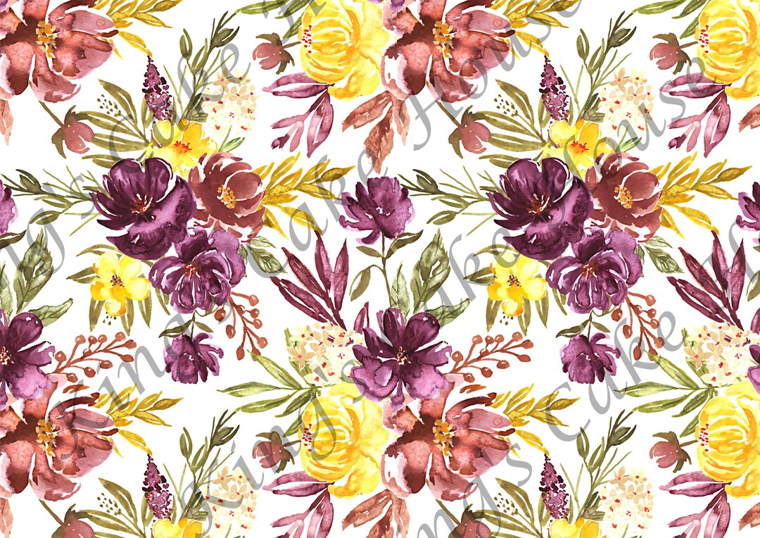 Floral Cake Wrap Edible Icing Sheets Set of 2. Flower Cake Etsy