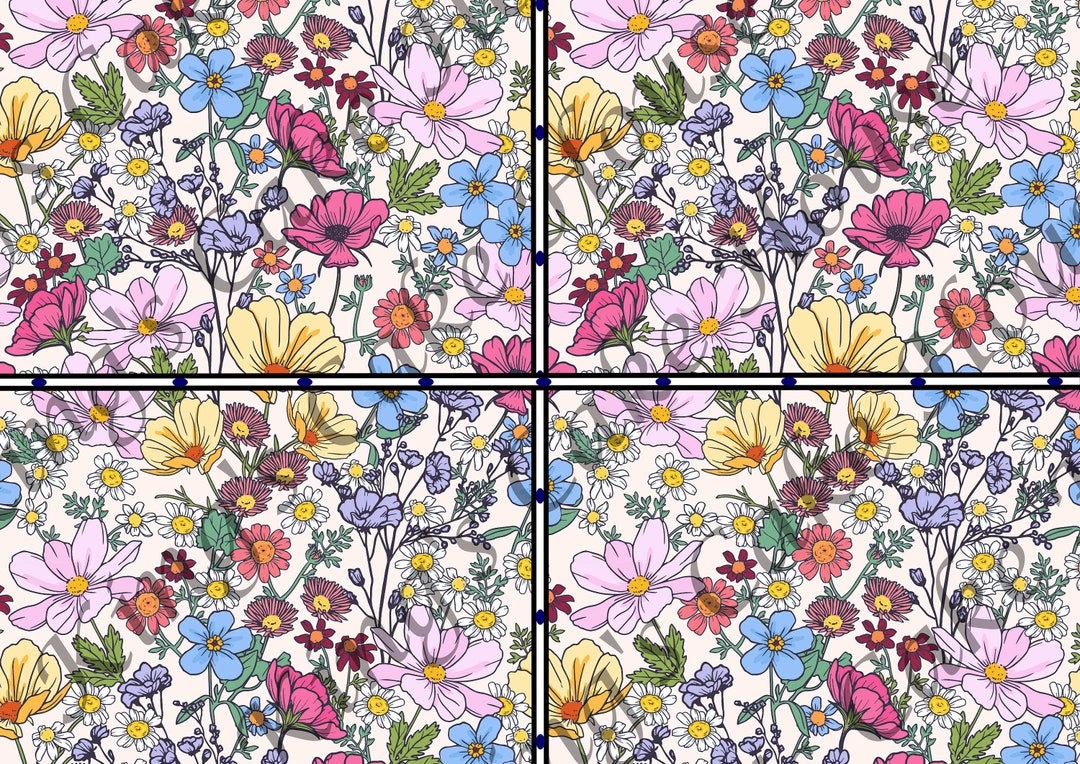 Floral Cake Wrap, Edible Icing Sheets, Set of 2. Flower Cake Decoration, Cake Wrap Icing Sheet