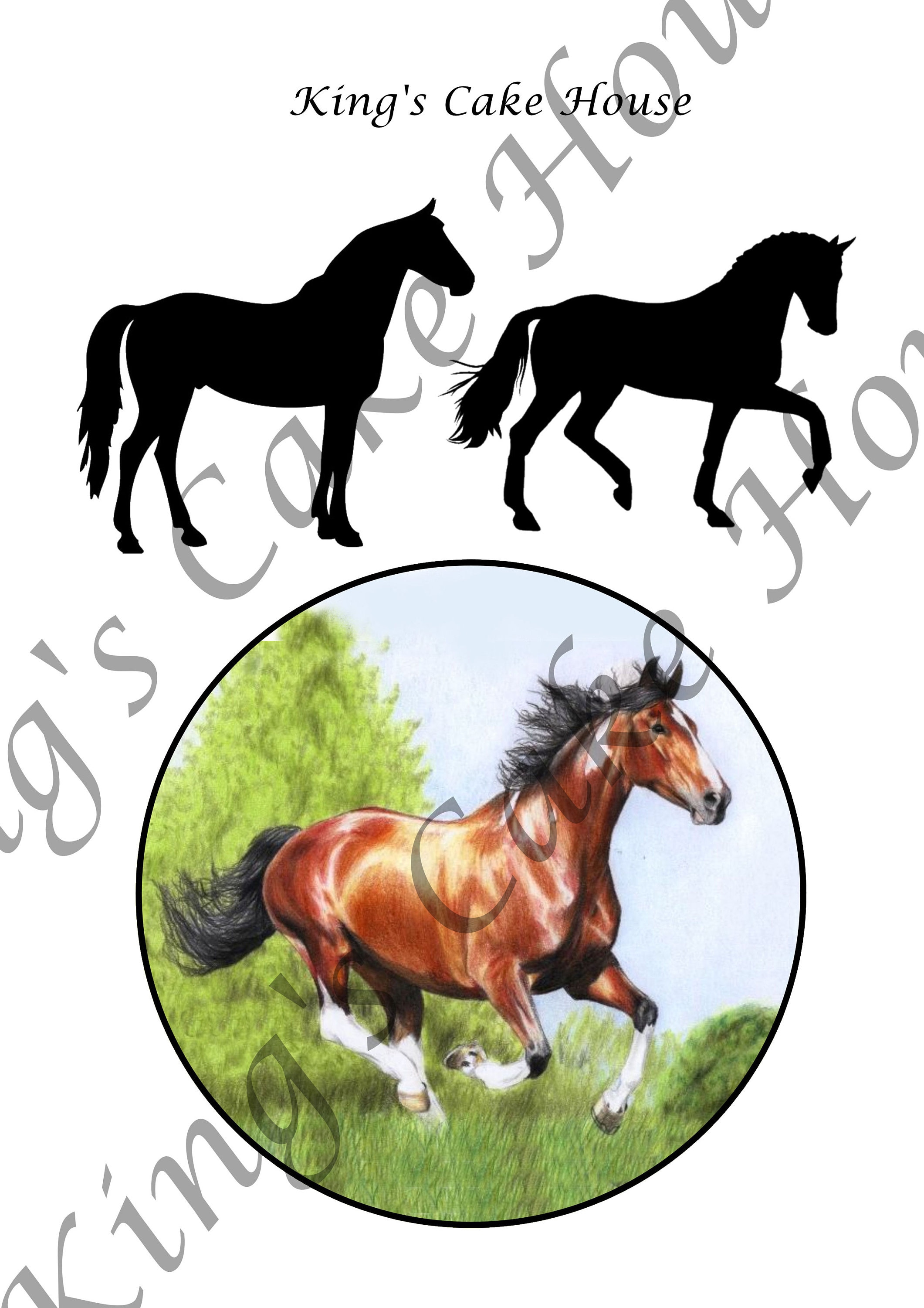 Horse Themed Cake Topper Edible Icing Sheet Horse Birthday Etsy