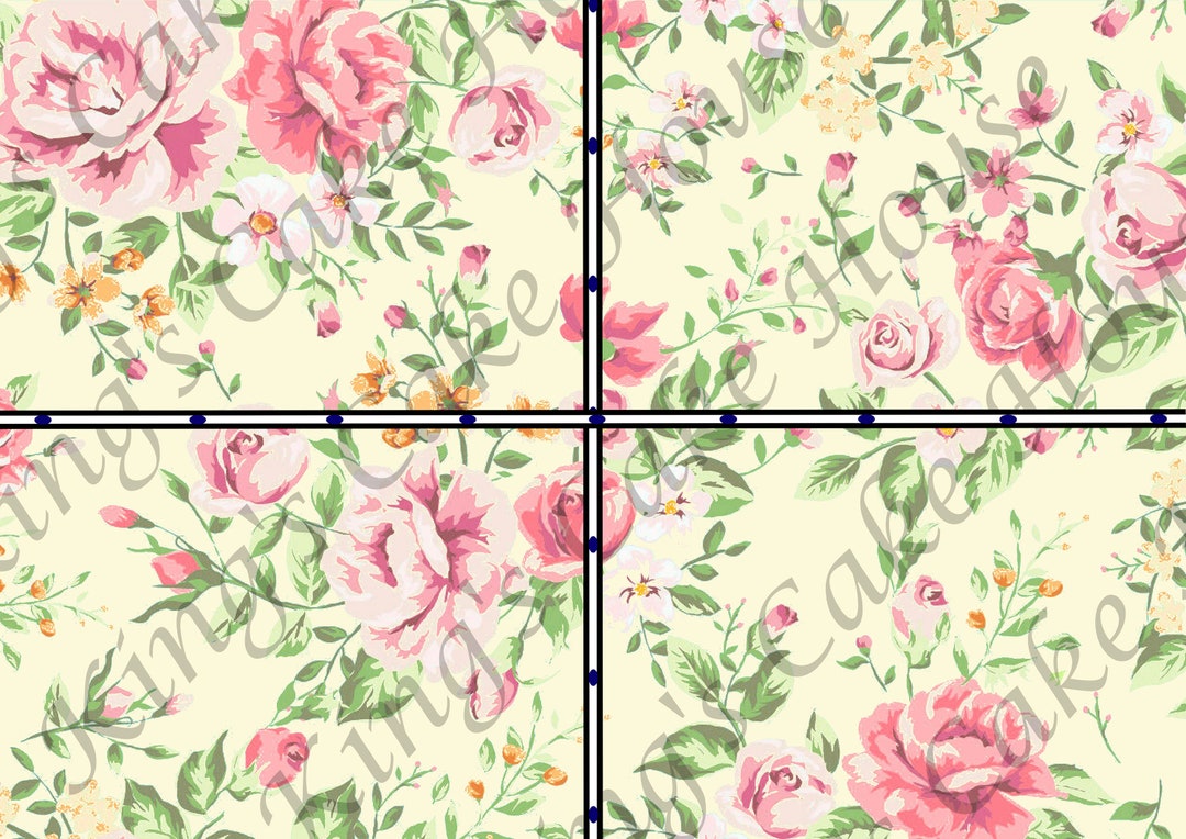 Floral Cake Wrap Edible Icing Sheets Set of 2. Flower Cake Etsy