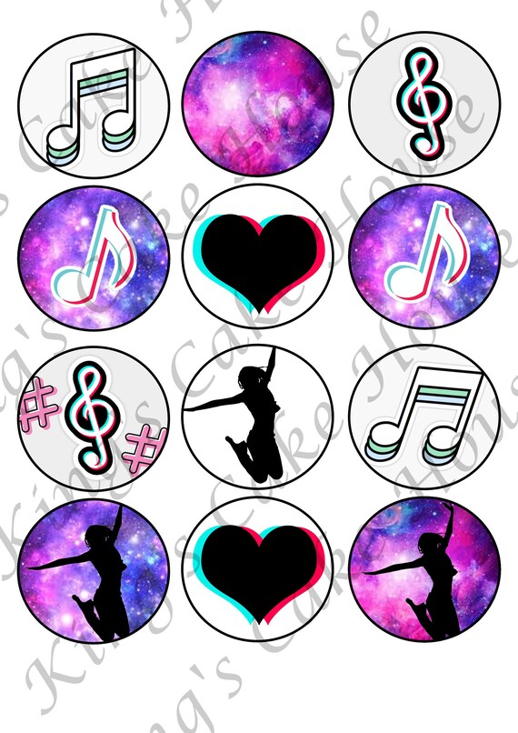Perfect For Tik Tok Fan Edible Icing Sheet Cupcake Toppers Etsy