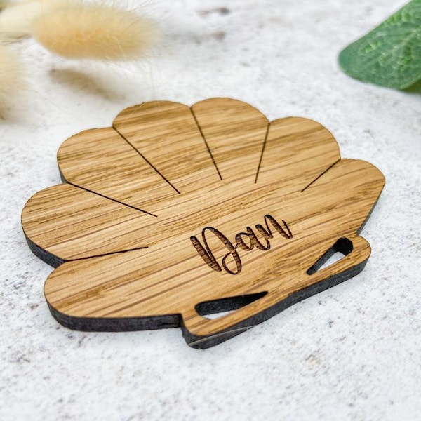 Personalised Wooden Wedding Place Names, Shell Place Setting, Wedding Favour, Wedding Table Decor, Guest Names, Rustic Wedding