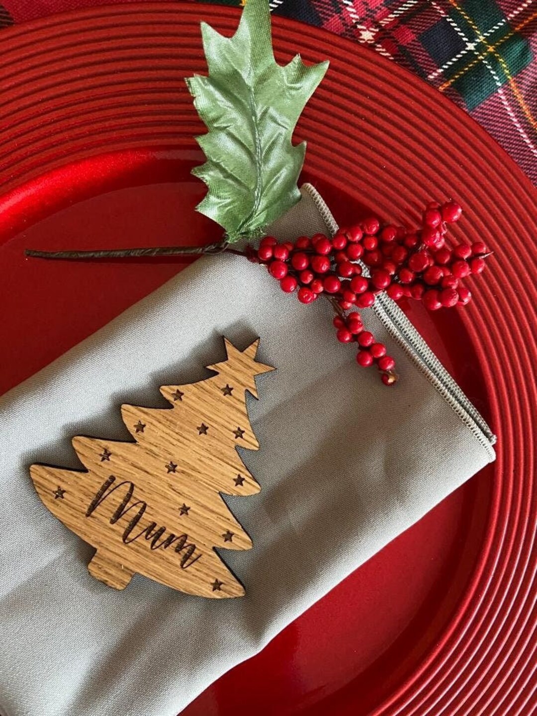 Christmas Personalised Christmas Tree Place Name Setting Xmas Etsy UK