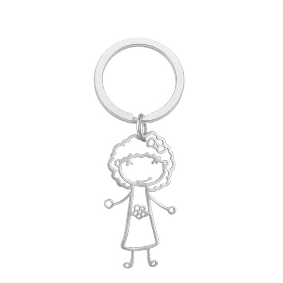 Kid's Drawing to Keychain Personalized Kid's Art Etsy