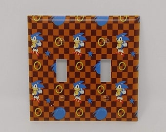 Sonic the Hedgehog Collage Double Light Switch Plate