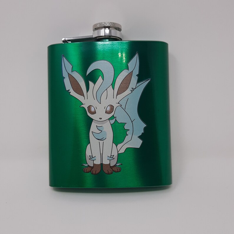 Leafeon Pokémon Eevee Evolution Flask - Etsy