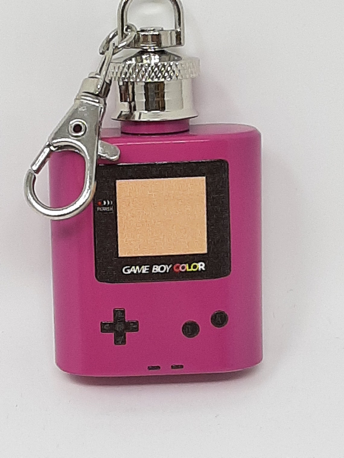 Gameboy Color Pink Mini Flask Keychain Etsy