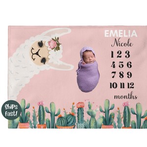 Llama milestone blanket hotsell