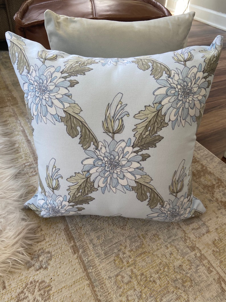 Blue and White Floral Pillow Covers 18x18 20x20 Blue and Etsy