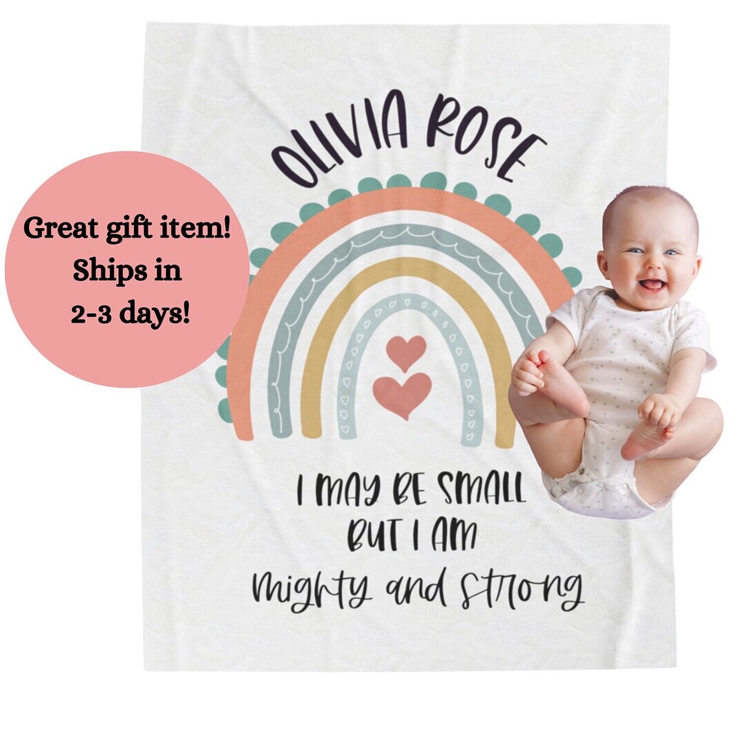 NICU Baby Blanket Hospital Blanket Premature Baby Gift Boho Rainbow