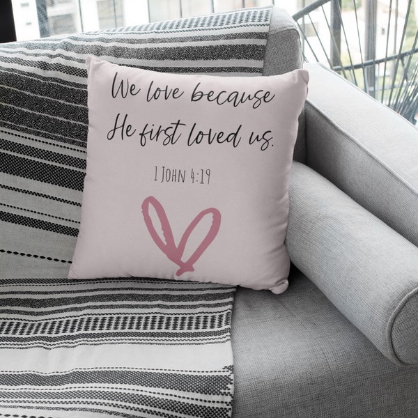 Pink Throw Pillows Blush Throw Pillow Shabby Chic Pillow Heart Pillow Valentines Pillow Christian Pillow Scripture Pillow 18x18 Pillow Cover