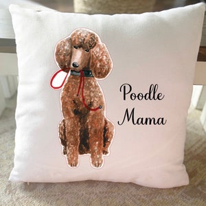 Red Poodle Pillow Standard Poodle Pillow Apricot Poodle Poodle Mom Gift Poodle Mama Poodle Throw Pillow Poodle Cushion Cover Accent Pillow