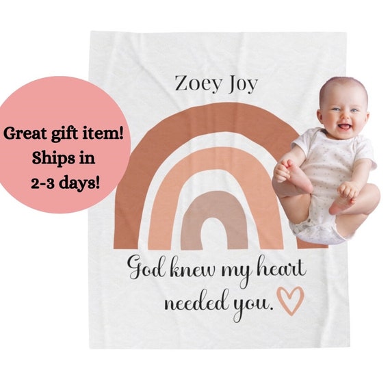 God Knew My Heart Needed You Rainbow Baby Blanket Neutral Boho Rainbow Nursery Coming Home Blanket Newborn Blanket Rainbow Baby Gift Etsy