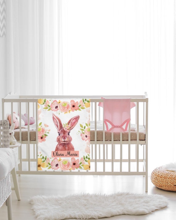 Bunny Baby Blanket Rabbit Baby Blanket Personalized Baby Etsy