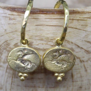 Handmade Sterling Silver Replica Coin Earrings: Roman Style