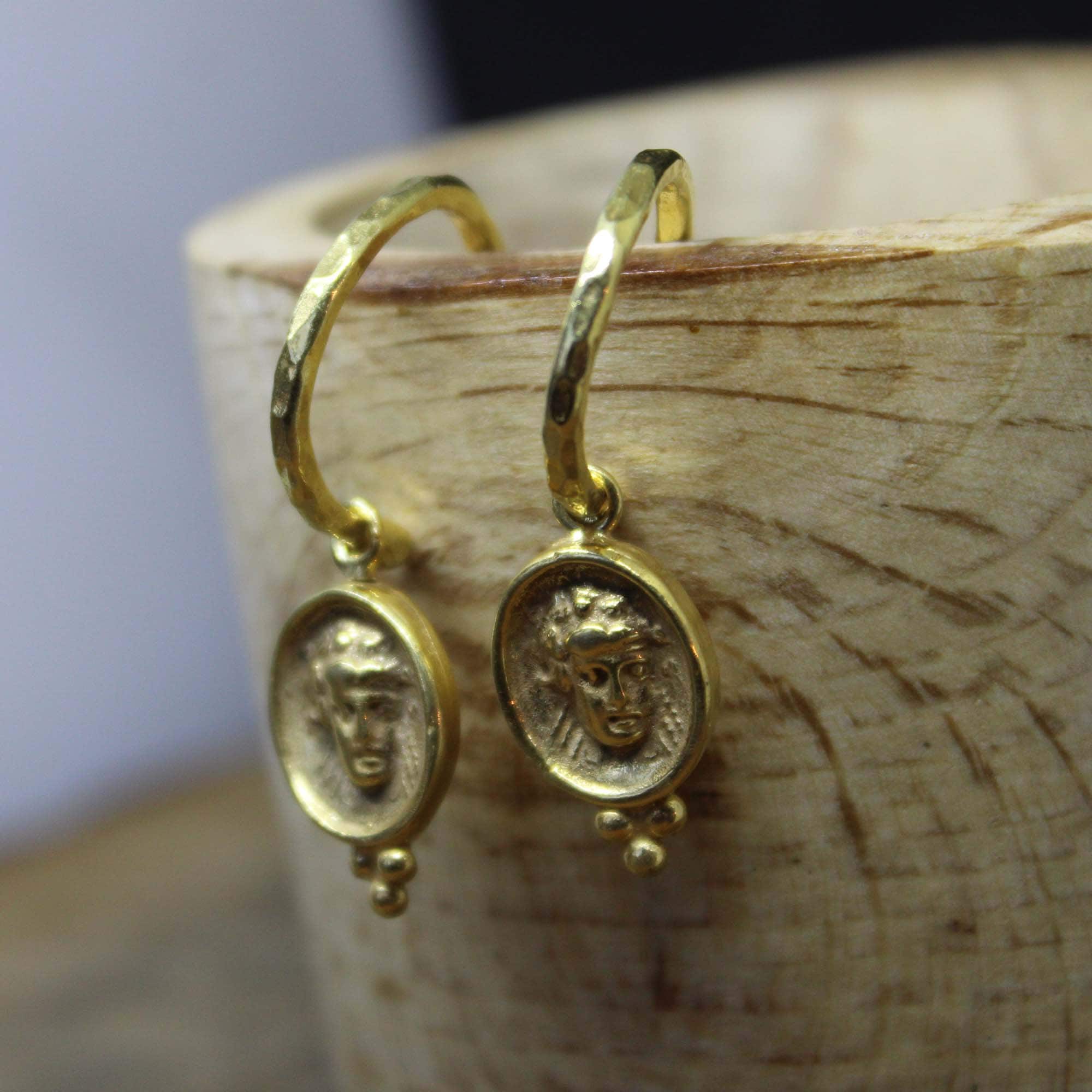 Silver coin hoop earrings Clearance