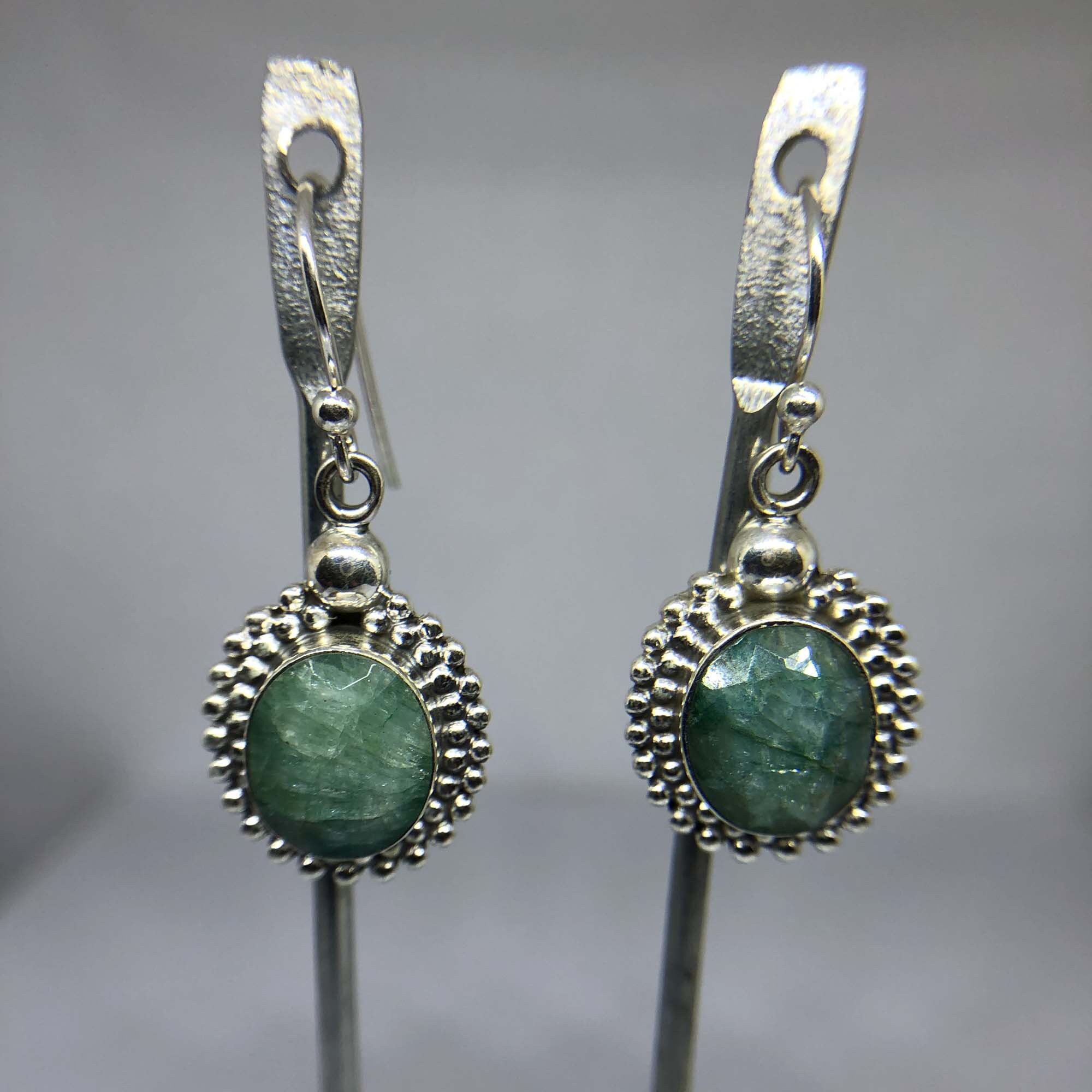 Handmade Emerald Earring Dangle Drop Earrings Solid Etsy