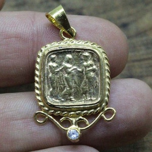 古代ローマ美術の人間のコインで作られたスターリングシルバーのネックレス
