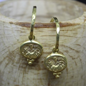 Handmade Roman, Replica Coin, Silver Charm for hoops  Earrings, Solid Silver, Sterling Silver 925K, Engagement, Gift for your Love for Her