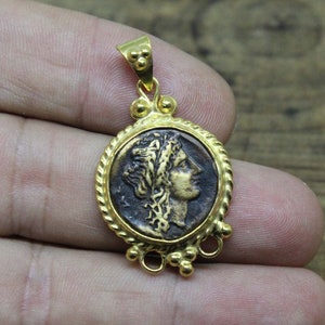 Sterling Silver Necklace Made With Ancient Roman Art Victorian Coin