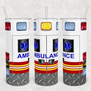 Ambulance EMS EMT paramedic straight and  20 oz Skinny Tumbler Sublimation Design Template Download PNG digital 20oz wrap
