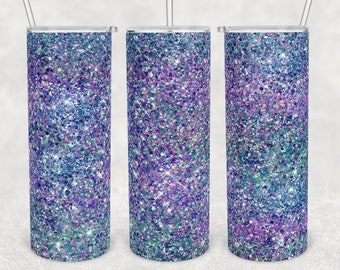 20 oz smal tumbler sublimeringsdesignmall nedladdning PNG digital sjöjungfruglitterbakgrund nedladdning 20oz wrap