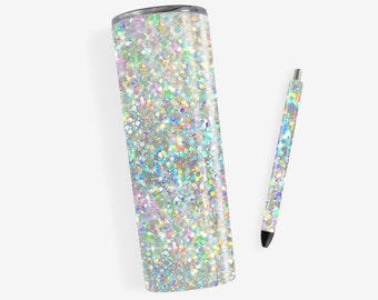 Holographic chunky glitter Pen Wrap and Tumbler Design SET, Epoxy Pen Wraps, PNG, Sublimación de descarga digital instantánea, tobogán acuático