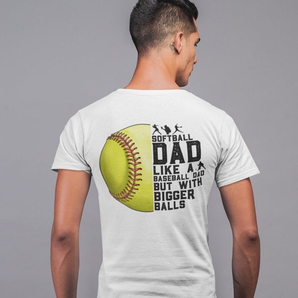 Softball dad like a baseball dad but with bigger balls, softball shirt design, Father's day, Sublimation, Digital download Shirt PNG