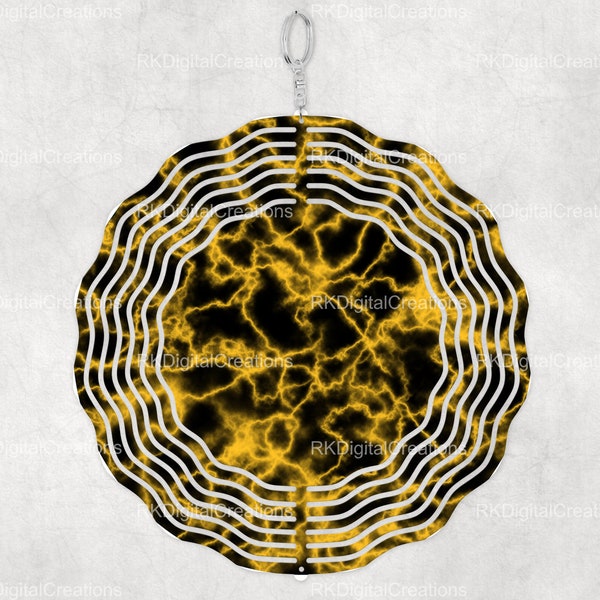 Black and yellow lightning, school colors, hanging wind spinner, sublimation Design Template digital Download PNG