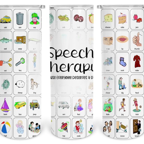 Speech therapy therapist because everyone deserves a voice seamless 20 oz Skinny Tumbler Sublimation Design Template PNG DIGITAL download