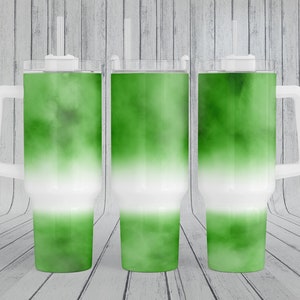 Miscela di ombre acquerello fumo verde, involucro per bicchiere da 40 once per uomo, modello di design a sublimazione Scarica PNG DIGITAL